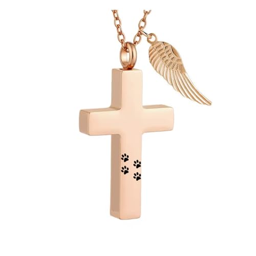 Mirweon Urnenanhänger aus rostfreiem Metall mit gekreuztem Urnenanhänger für Haustiere, mit sicherer Speicheraufbewahrung für Gedenkstätten Mirweon Urnenanhänger aus rostfreiem Metall mit gekreuztem Urnenanhänger für Haustiere, mit sicherer Speicheraufbewahrung für Gedenkstätten von Mirweon