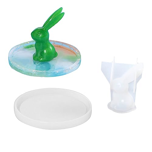 Niedliches Ablagetablett aus Kunstharz, Schmuckbehälter, Tablett, Silikonguss für Heimdekoration, Epoxid-Formen für Anfänger, Schmuck-Organizer, Form, Dekoration, handgefertigt von Mirweon