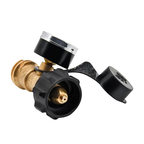 Propan-Tank-Adapter-Messgerät, farbcodierte Systeme, automatische Abschaltung, Leckschutz für QCC1/1-Steckverbinder, Messing-Propan-Armaturen von Mirweon