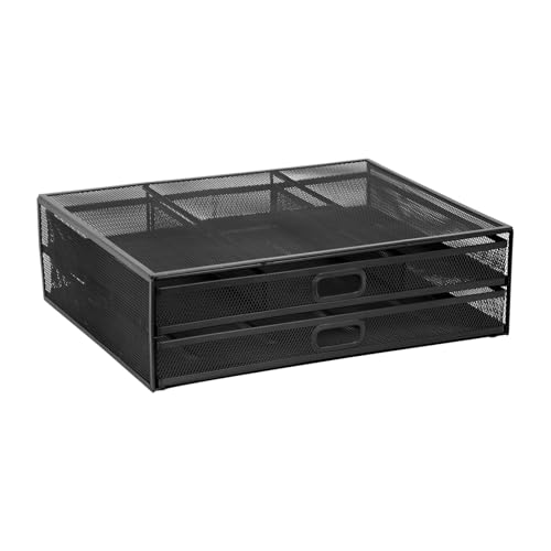 Schreibtisch-Organizer für Schreibtisch, Computer-Monitore, Ständer mit Schublade, Schreibtisch-Organizer, Schule, Bürobedarf, Zubehör, Metall-Monitorständer, praktische Computer-Monitorerhöhungen mit von Mirweon