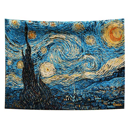 MisFox Wandteppich, Van Gogh Wandtuch, Hochwertige Wandbehang Tapisserie, Wall Tapestry für Wohnzimmer Schlafzimmer Wohndekor (The Starry Night, 200 x 150 cm) von MisFox