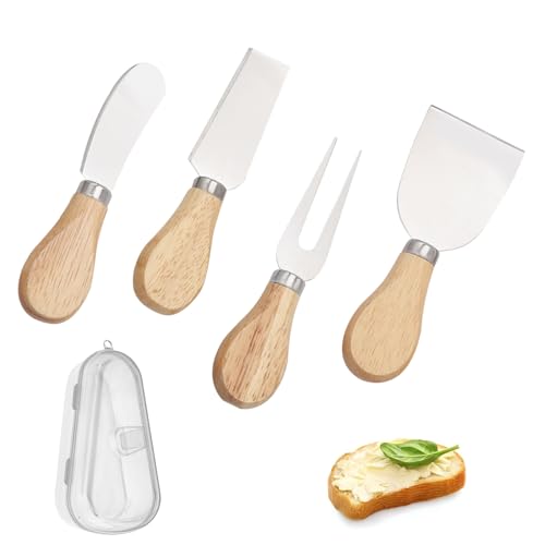 MisFun 5 Stück Buttermesser, Butter Knife aus Edelstahl, 12cm Tortenmesser Klein Käsemesser Set, Small Serving Spreaders Frühstücksmesser mit Box für Marmelade Butter Sahne Käse Gebäckherstellung (B) von MisFun