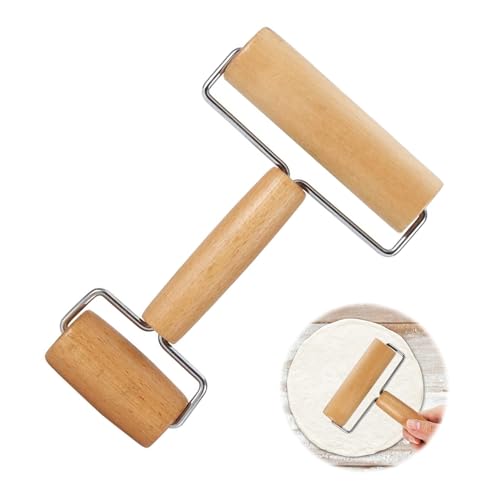 MisFun Teigroller, Nudelholz mit 2 Walzen, Handgefertigte Teigausroller, Antihaft Nudelholz Holz Backzubehör Klein Rolling Pin Fondant Roller Pizzaroller für Pizza, Fondant, Kuchen, Kekse, Pasta MisFun Teigroller, Nudelholz mit 2 Walzen, Handgefertigte Teigausroller, Antihaft Nudelholz Holz Backzubehör Klein Rolling Pin Fondant Roller Pizzaroller für Pizza, Fondant, Kuchen, Kekse, Pasta von MisFun