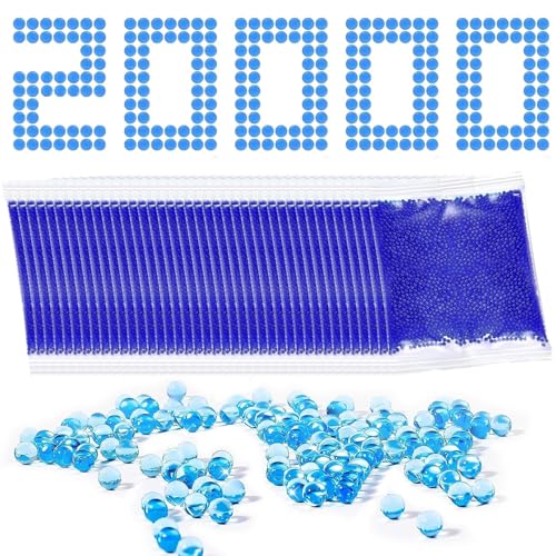 MisFun Wasserperlen für Kinder 20000 Deko Wasserperlen für Pflanzen in Vase 7–8 mm Gel Balls Nachfüllmunition Gelkugeln Blau Water Beads Gelperlen für Pflanzen Blumen Vase Füllstoff und Deko von MisFun