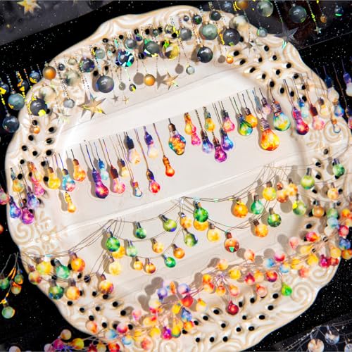 Scrapbooking Zubehör Stickers Set, 8 Rolls PET Party Washi Tape Stickers, Star Transparent Tapes for Scrapbook, Junk Journaling, Bullet Journal, DIY Crafts, Painting, Photo Album von MisKepaa