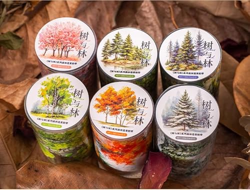 Scrapbook Zubehör Tape with Forest, 6 Rolls PET Washi Tape Set, Scrapbook Stickers for Scrapbooking, Jahreszeiten, Journaling, Bullet Journal, DIY Crafts, Gift Wrapping, Painting Scrapbook Zubehör Tape with Forest, 6 Rolls PET Washi Tape Set, Scrapbook Stickers for Scrapbooking, Jahreszeiten, Journaling, Bullet Journal, DIY Crafts, Gift Wrapping, Painting von MisKepaa