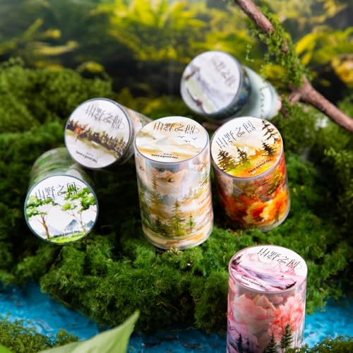 Scrapbooking Stickers for Nature, 6 Rolls PET Washi Tape Set, Forest Transparent Tapes Sticker for Scrapbook Zubehör, Junk Journaling, Bullet Journal, Painting, Planners Scrapbooking Stickers for Nature, 6 Rolls PET Washi Tape Set, Forest Transparent Tapes Sticker for Scrapbook Zubehör, Junk Journaling, Bullet Journal, Painting, Planners von MisKepaa