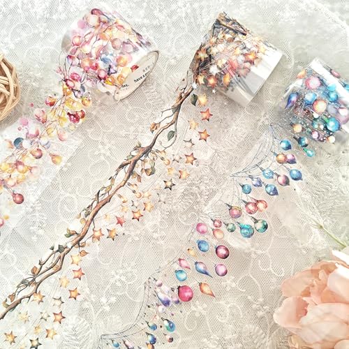 Scrapbooking Tape for Lighting, 3 Rolls PET Washi Tape Set, Scrapbook Zubehör Stickers for Junk Journaling, Bullet Journal, DIY Crafts, Painting (Lighting Surround 1) von MisKepaa