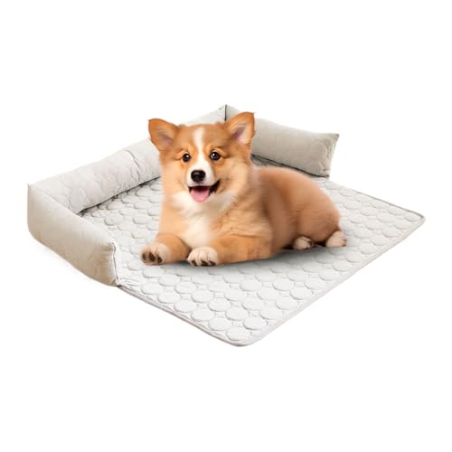 Misaakoeq Cooles Hundebett für den Sommer – runde Hundebett-Matten für den Sommer, bequeme, atmungsaktive Kissendecke für Welpen, Kätzchen, Couch, Auto, Haus, Katzenkäfig, für den Innenbereich Misaakoeq Cooles Hundebett für den Sommer – runde Hundebett-Matten für den Sommer, bequeme, atmungsaktive Kissendecke für Welpen, Kätzchen, Couch, Auto, Haus, Katzenkäfig, für den Innenbereich von Misaakoeq