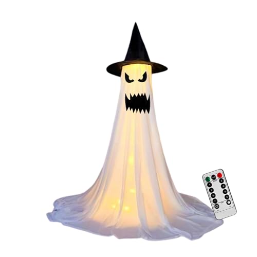Misaakoeq Halloween Dekoration Für Garten,Halloween Outdoor Leuchtender Geist - Große Horrordekoration Für Rasen Friedhof Gruselhaus von Misaakoeq