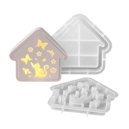 Misaakoeq Kerzenform für Hauskerzen, Katzenhaus-Kerzenform, niedliches kreatives Ornament-Bastelwerkzeug für Schreibtisch, Klassenzimmer, Weihnachten, Wohnzimmer, Garten, Kindergarten, Halloween von Misaakoeq