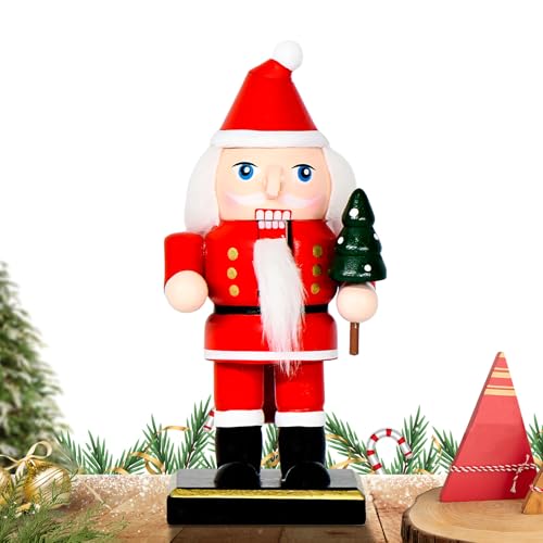 Misaakoeq Kleine Weihnachtsfiguren – kleine Nussknacker-Schreibtisch-Statuen aus Holz, dekorative Skulptur für Tisch, Arbeitszimmer, Schrank, Wohnzimmer, , Hochzeit, Kinder, Erwachsene, Urlaub von Misaakoeq