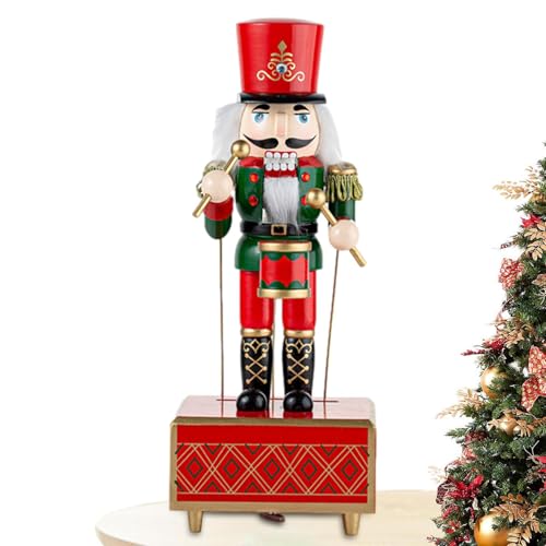 Misaakoeq Musikbox Nussknacker | Holz Weihnachts Nussknacker Musikbox | Weihnachtsdekoration für Erwachsene Jugendliche Kinder Sammler Bastelliebhaber Enthusiasten | Kaminsims Nachttisch und von Misaakoeq