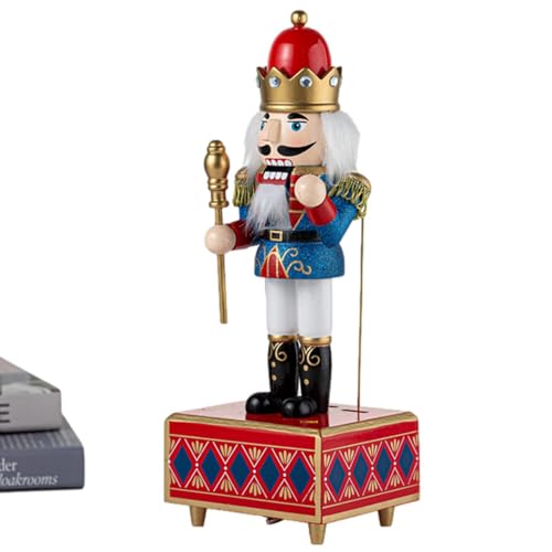 Misaakoeq Musikbox Nussknacker | Holz Weihnachts Nussknacker Musikbox | Weihnachtsdekoration für Erwachsene Jugendliche Kinder Sammler Bastelliebhaber Enthusiasten | Kaminsims Nachttisch und von Misaakoeq