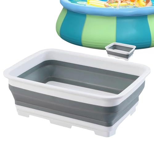 Misaakoeq Pool Fußbadewanne | Zusammenklappbare Einweichwanne Zum Füßespülen | rutschfeste Badewanne Als Schwimmbad Zubehör Für Camping Terrasse Garten Outdoor von Misaakoeq