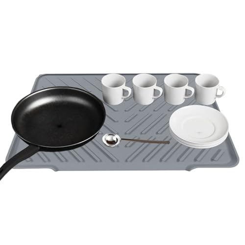 Misaakoeq Silikon Spültrocknungsmatte Für Küchenarbeitsplatte,Geschirr Trocknungsmatte für die Arbeitsplatte mit Spritzwasser-Schutz | Trockenmatte Schnelltrocknend Hygienisch Spülzubehör Misaakoeq Silikon Spültrocknungsmatte Für Küchenarbeitsplatte,Geschirr Trocknungsmatte für die Arbeitsplatte mit Spritzwasser-Schutz | Trockenmatte Schnelltrocknend Hygienisch Spülzubehör von Misaakoeq