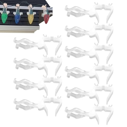 Misaakoeq Weihnachtslicht Rinne Clips | 10 Stück Festbeleuchtung Seil Licht Clip | Stabiler Lampenhalter Für Dachrinne Balkon Terrasse Dekoration Misaakoeq Weihnachtslicht Rinne Clips | 10 Stück Festbeleuchtung Seil Licht Clip | Stabiler Lampenhalter Für Dachrinne Balkon Terrasse Dekoration von Misaakoeq