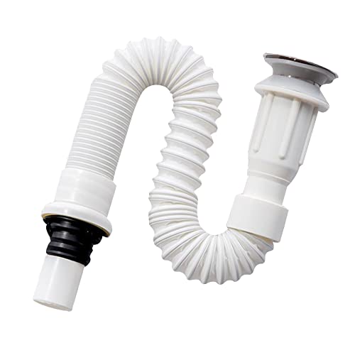 Misazy siphon waschbecken, syphon badezimmer waschbecken, Flexibler abflussrohr waschbecken, Ablaufgarnitur für Waschtisch, Ausziehbar von 40-80 cm von Misazy