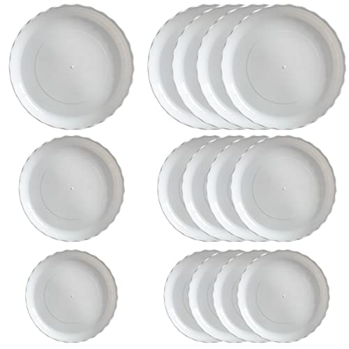 Misazy untersetzer blumentopf, Set von 15 weißen blumentopf untersetzer - blumenuntersetzer rund in 3 Größen (14cm, 16cm und 18cm) - Schützen Sie Ihre Böden und Möbel mit Pflanzen untersetzer von Misazy