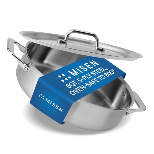 Misen 5-lagiger Edelstahl 6QT Rondeau – Breite, flache Kochfläche – gleichmäßiges Erhitzen, perfektes Anbraten – langlebiges, vielseitiges Kochgeschirr – ofenfest bis 250 °C, induktionsgeeignet Misen 5-lagiger Edelstahl 6QT Rondeau – Breite, flache Kochfläche – gleichmäßiges Erhitzen, perfektes Anbraten – langlebiges, vielseitiges Kochgeschirr – ofenfest bis 250 °C, induktionsgeeignet von Misen