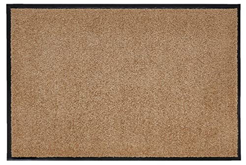 andiamo Premium-Fußmatte Wash & Clean - langlebige Schmutzfangmatte Hauseingang - als Fußmatte innen oder als Fußabtreter im überdachten Außenbereich - saugstarker Fußabstreifer 90 x 150 cm Beige von andiamo