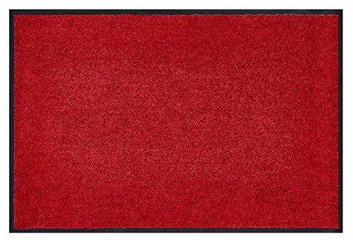 andiamo Premium-Fußmatte Wash & Clean - langlebige Schmutzfangmatte Hauseingang - als Fußmatte innen oder als Fußabtreter im überdachten Außenbereich - saugstarker Fußabstreifer 60 x 90 cm Rot von andiamo