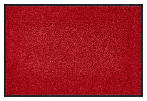 andiamo Premium-Fußmatte Wash & Clean - langlebige Schmutzfangmatte Hauseingang - als Fußmatte innen oder als Fußabtreter im überdachten Außenbereich - saugstarker Fußabstreifer 90 x 150 cm Rot von andiamo