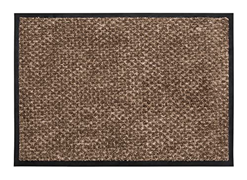 Misento Fußmatte 50 x 70 cm Taupe Schmutzmatte Sauberlaufmatte mit Gummirandung Türmatte In- und Outdoor Hauseingang von Misento