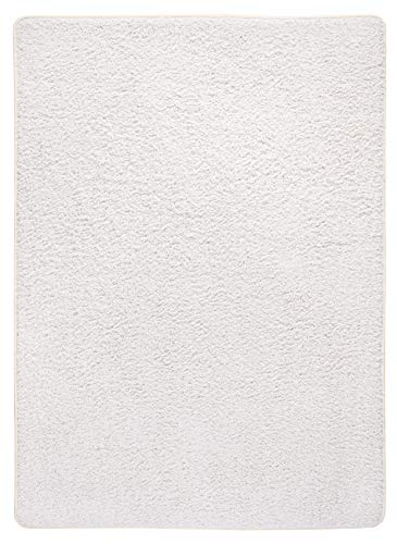 misento Shaggy Hochflor Teppich für Wohnzimmer Langflor, schadstoff geprüft 100% Polypropylen, Creme-weiß 67 x 140 cm von misento