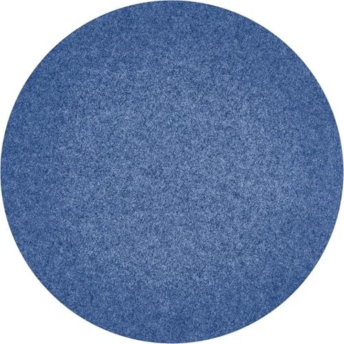 Misento Kunstrasen Rund Poolteppich Rasenteppich mit Noppen Outdoor strapazierfähig pflegeleicht wetterfest 130 cm Rund Blau von Misento