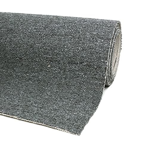 misento Teppichboden Henry Auslegware Meterware Bodenbelag für den Privatbereich Schlingenware zuschneidbar und einfach zu verlegen Anthrazit 400 x 400 cm von Misento
