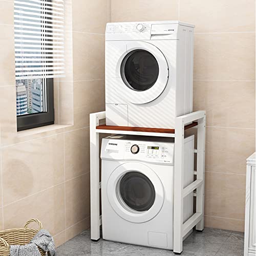 Laundry Room Storage Rack for Drum Washing Machine Space Saving Over Washing Machine Dryer Height Adjustable Shelf for Bathroom Kitchen Living Room Balcony 3 Height (90/95/100cm) von MisetGao