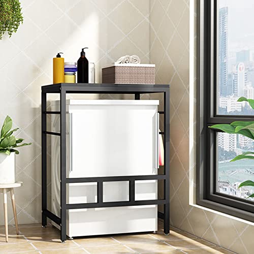 MisetGao Laundry Room Nizer Storage Rack for Washing Machine and Dryer Stackable Non-Perforated Floor to Ceiling Bathroom Balcony or Cosmetic Stand von MisetGao