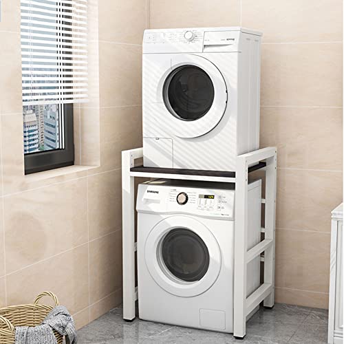 MisetGao Washing Machine Rack with 2 Tiers, Storage Rack with 300 kg Capacity for Bathroom, Kitchen, Balcony, Laundry Room, Stacking Rack for Dryer and Dishwasher von MisetGao