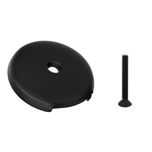 Badewannen-Überlauf-Abdeckung, Einzelloch, 8,9 cm, Überlaufplatte, Badewanne mit Schraube, für die meisten Standard-Badewannenabflüsse (Mattschwarz) von Misfart