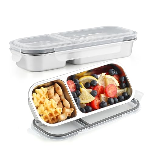Misichao Edelstahl Frischhaltedosen 2-Fach mit luftdichten Deckeln, 2er Set Metall Bento Lunchbox Meal Prep Container Ofen Gefrierschrank Spülmaschinenfest für Schule, Arbeit und Reisen Misichao Edelstahl Frischhaltedosen 2-Fach mit luftdichten Deckeln, 2er Set Metall Bento Lunchbox Meal Prep Container Ofen Gefrierschrank Spülmaschinenfest für Schule, Arbeit und Reisen von Misichao