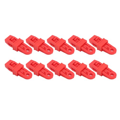 10 Stück Planenclips Professional, Planenclips Markisenklemme Rändelschraube Fester Clip für Planenzelte Planen Segeltuch Poolabdeckung Wohnmobil-Markisenabdeckung Banner (Rot) von Miskall