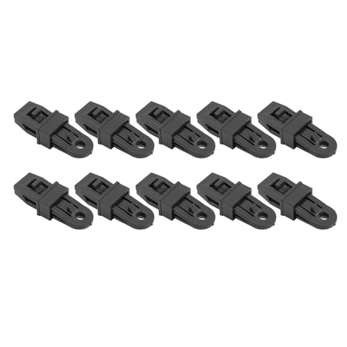 10 Stück Planenclips Professional, Planenclips Markisenklemme Rändelschraube Fester Clip für Planenzelte Planen Segeltuch Poolabdeckung Wohnmobil-Markisenabdeckung Banner (Schwarz) von Miskall