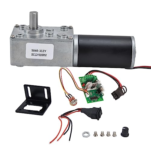 12V 12RPM DC Schneckengetriebemotor mit Gouverneur 80kg.cm 31mm Hohe Torsion Selbsthemmende Motor Reversed Mini Turbine Getriebemotor für DIY Roboter Drehtisch Türschloss Vorhang Maschine von Miskall