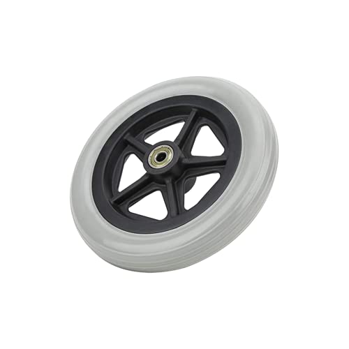 7-Zoll-Rollstuhl-Vorderrad, 608ZZ 176 mm graues Gummi-Scrollrad-Ersatzlaufrad für behinderte Menschen von Miskall