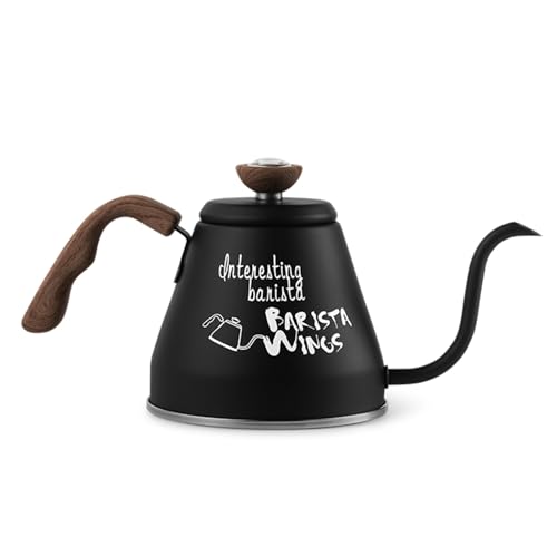 BK5990b 27oz/800 ml Schwanenhals Kaffeekessel mit Temperaturthermometer Sus 304 Edelstahl über Wasserkocher mit 3 Luftlöchern Anti zum Gießen über den Kaffeee gießen von Miskall
