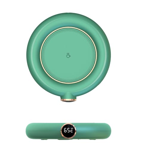 Cup Warmer Mat, USB Electric Heating Pad Intelligent Temperature Control 3 Levels 55℃ 65℃ 75℃ for Office Home Desk ABS Metal 5.1 x 4.6 x 0.9in (Green) von Miskall