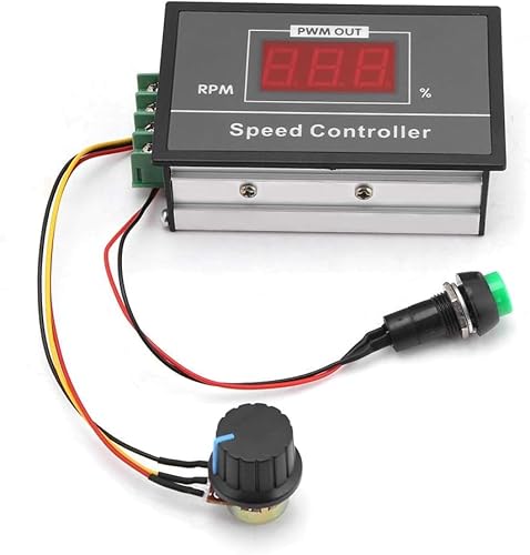 DC 6-60V 12V 24V 36V 48V 30A PWM DC-Motor-Drehzahlregler (PWM) Geschwindigkeit einstellbar stufenlos Regler Motor-Drehzahlregler mit Start-Stop-Schalter von Miskall