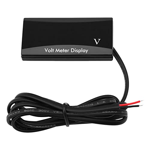 Digitales Voltmeter, 12V Auto Motorrad Digitale LED-Anzeige Voltmeter Spannung Volt Gauge Panel Meter(Blau) von Miskall