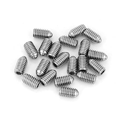 Edelstahl 20-teiliges Federkugel-Kolbenschrauben-Set, Edelstahl-Gewindebuchse Kugelkopf-Madenschrauben-Kit(M6*10(20PCS)) von Miskall