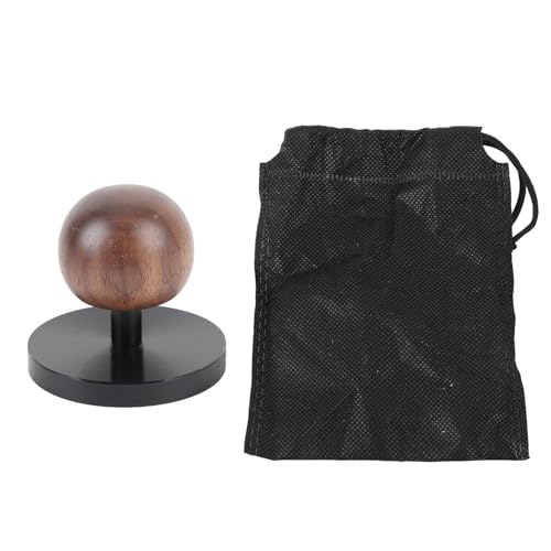 Kaffeemausmanipulation, schwarze Aluminiumlegierung Kaffeehammer mit kugelförmiger Holz, Espresso -Accessoires für Barista für Cafe (51MM) von Miskall