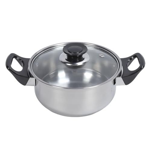 Kochgeschirrset Edelstahl, 11 -teilige Premium -Töpfe Pfannen Set Haltbares Küchenkochgeschirr Komplette Kochlösung für Heimköche professionelle Köche Edelstahl Schwarz von Miskall