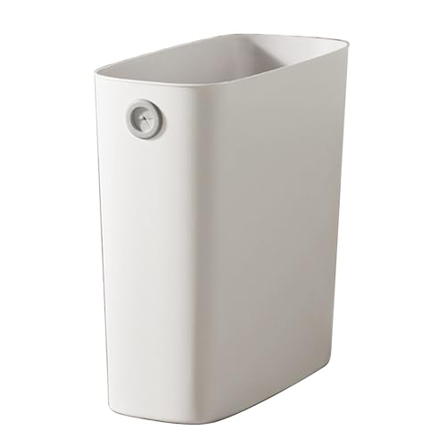Miskall Kleiner Müll können dauerhafte TPR -Kunststoff -Abwärtskabne Slim Open Open Müllbehälterbehälter für Badezimmer Schlafzimmer (White) von Miskall