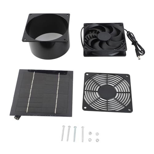 Miskall Solarlüfter, Solarlüfter für Chicken Coop Kit Chicken Coop Auspuffanlage oder Abluftventilator 5W 6 V IP65 Wassersicher für Außentankhöhlenhäuser, Gewächshäuser von Miskall