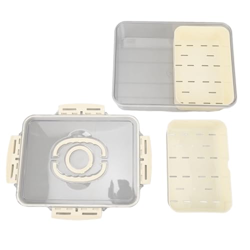Miskall geteilte Servierschale mit Abflusslöchern, Geschirrspüler Sicherheit Plastik versiegelter multifunktionaler Snackbehälter für Küchenfrüchte (2 Compartments) von Miskall